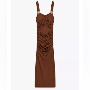 Zara spandex brown dress